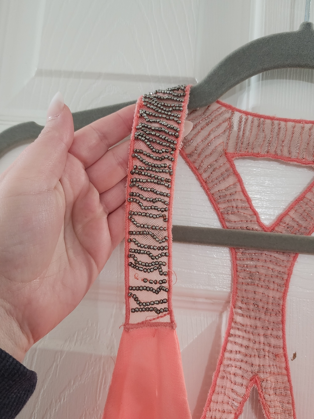 Rare Y2K Charlotte Russe Beaded T-Back Tank - McBling Indie Sleaze Aesthetic -L - Picture 4 of 6